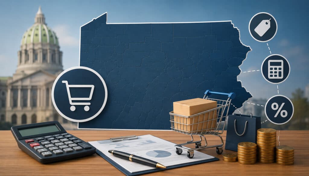Pennsylvania taxable purchase price and sales tax calculation illustration
